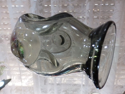 Early Paul Manners 6.25'' Stickman signed 1972 American Art Glass Vase USA - Picture 7 of 10