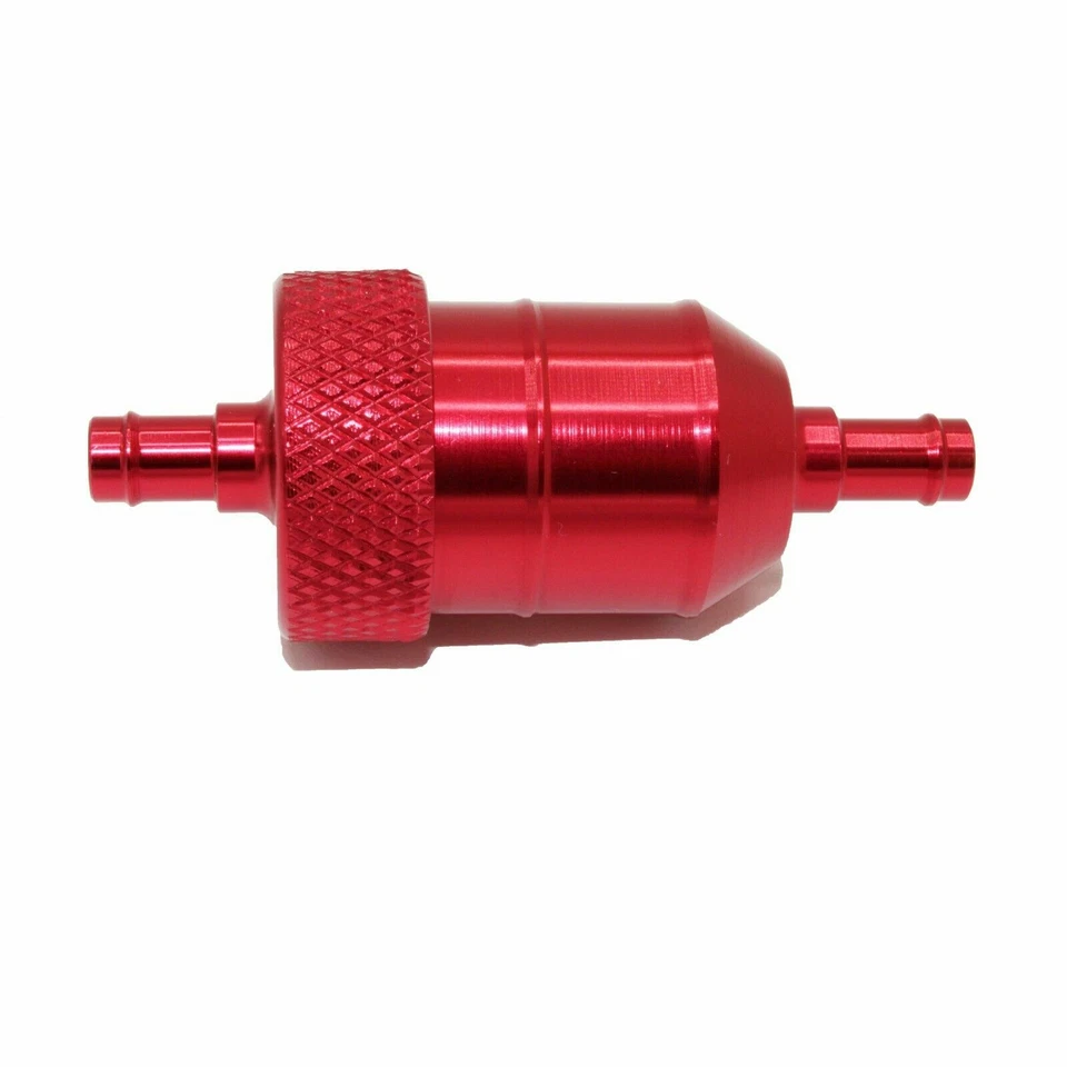 RED ALUMINUM FUEL FILTER FITS KAWASAKI KDX 80 175 200 220R 250 400 420 450 - Image 2 of 4