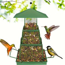 Squirrel-Proof Metal Mesh Bird Feeder for Cardinals Wild Birds-No Battery Needed
