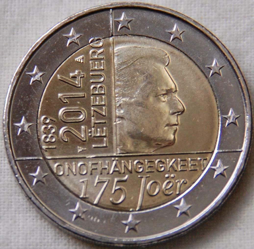Valeur Pièce De 2 Euros Letzebuerg 2014 PIECE 2 EURO LUXEMBOURG 2014 175 ans de l'INDEPENDANCE | eBay