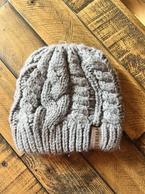Kids Gray Ponytail Stocking Cap 