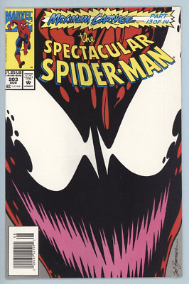Spectacular Spiderman # 203 (Marvel 1993) Maximum Carnage Part 13 Newsstand