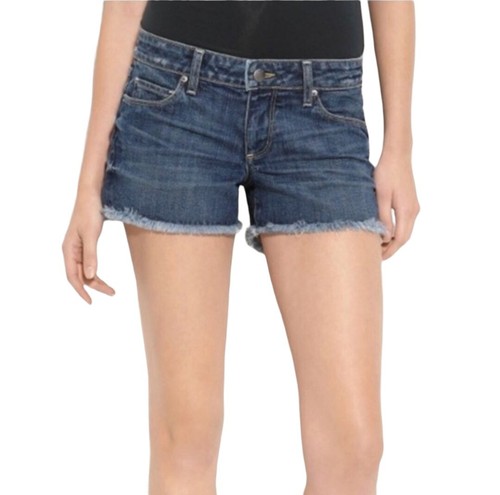 Paige Damen Silver Lake Jeansshorts Größe 28 Medium Wash roher Saum.