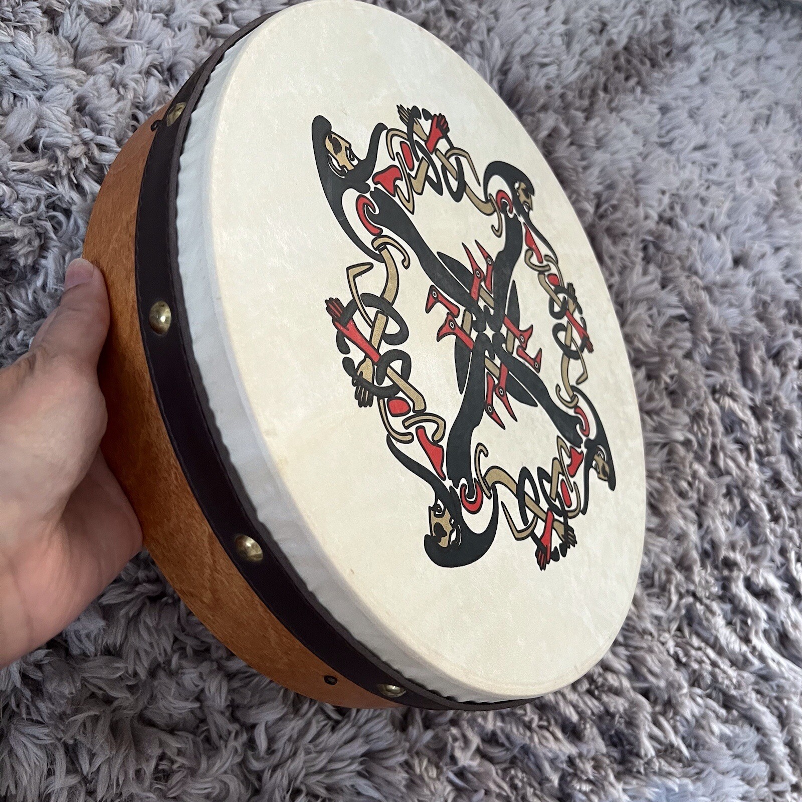 Clonmacnoise waltons irish hand drum Bodhran Galen Cross Celtic eBay