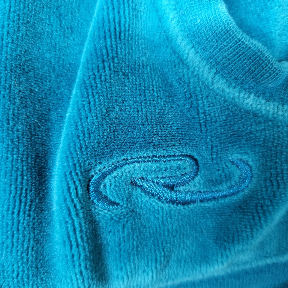 Sudadera con capucha para mujer Five Star By Roper L logotipo de terciopelo verde azulado bordado LEÍDO Foto 3 de 4