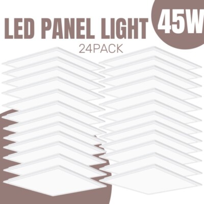 45W 2x2FT LED Flat Panel Light 5000K 5400LM Recessed Ceiling Lighting 24-Packs