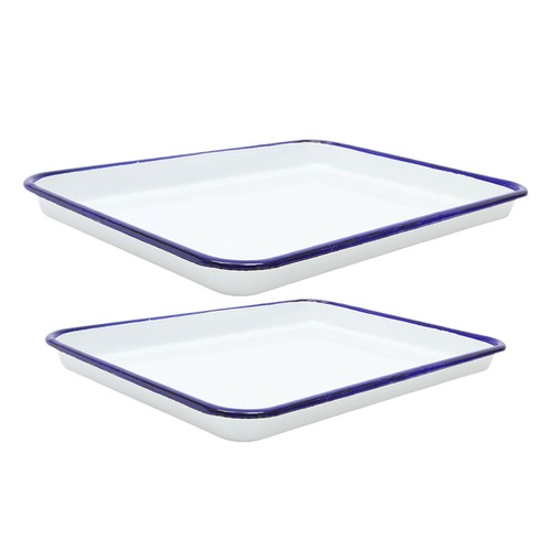 2 Pcs Email Backschale Kuchen Ofenpfanne Backblech Für Die Küche - Bild 8 von 12