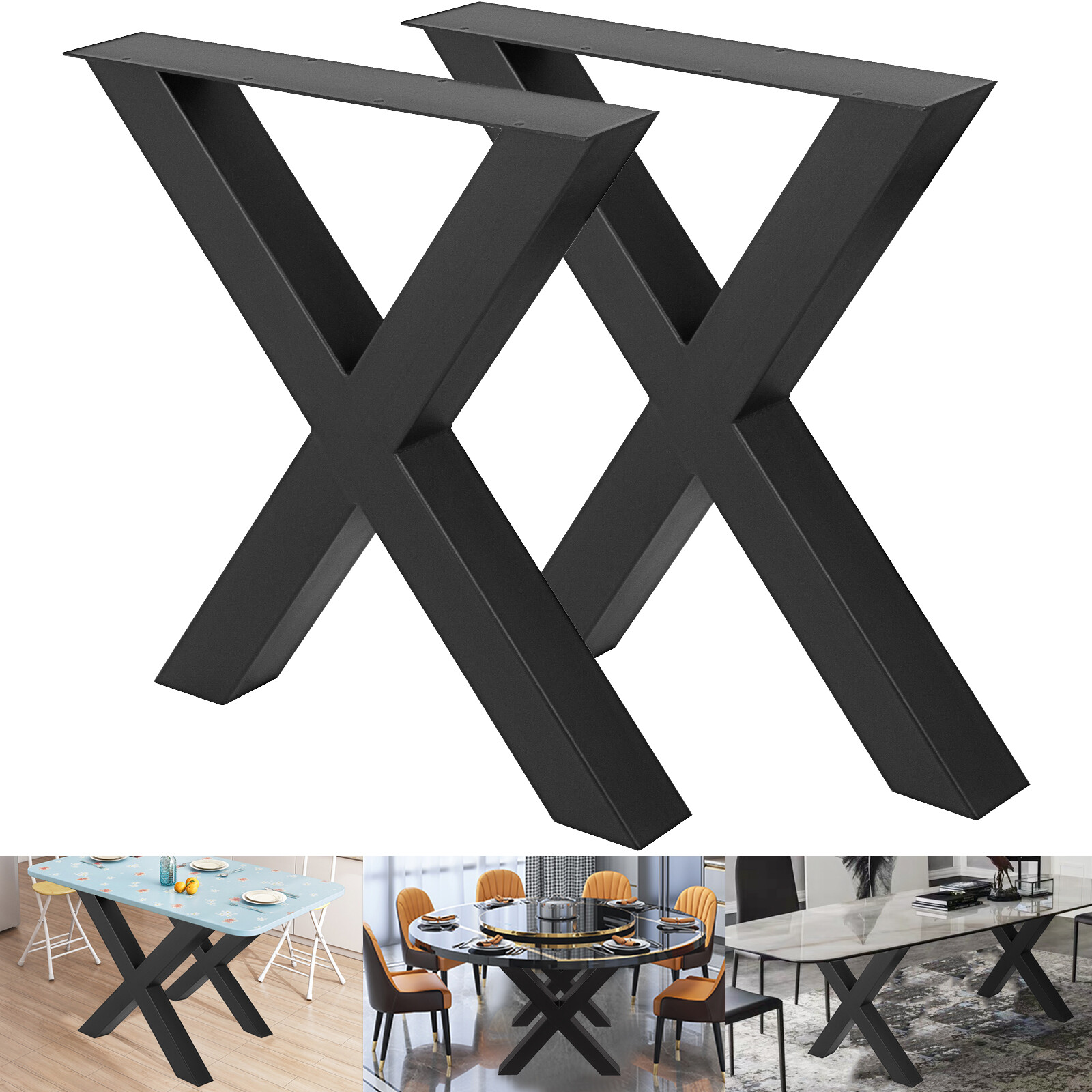 VEVOR 2er Tischbein X Tischkufen 72 x 76cm Industriedesign Tischuntergestell