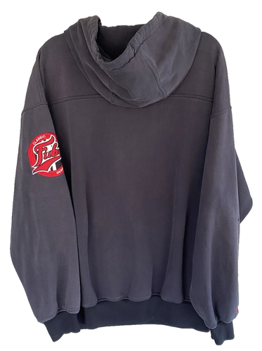 Vintage FUBU Hoodie Men's XXL Sweatshirt Pullover Black 90s Hip Hop Spell Out - 第 2/8 張圖片