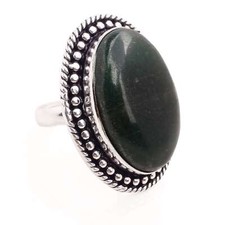 Green Aventurine Gemstone Silver Plated Handmade Adjustable Ring Jewelry R-1079