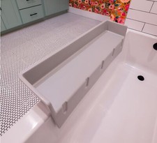 Bathtub Splash Guard with Play Shelf Suction Cups Attach Keeps Water In
