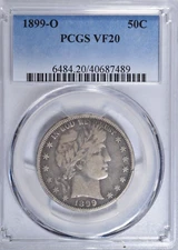 1899-O BARBER HALF DOLLAR ~ NICE ORIGINAL PCGS VF20!
