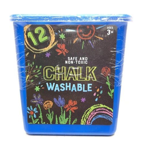 Sidewalk Chalk Washable Safe And Non Toxic Red Blue Yellow Green 12 Piece Bucket