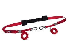 SpeedStrap Red Motorcycle Handlebar Cam-Lock Tie-Down W/ Snap S-Hooks