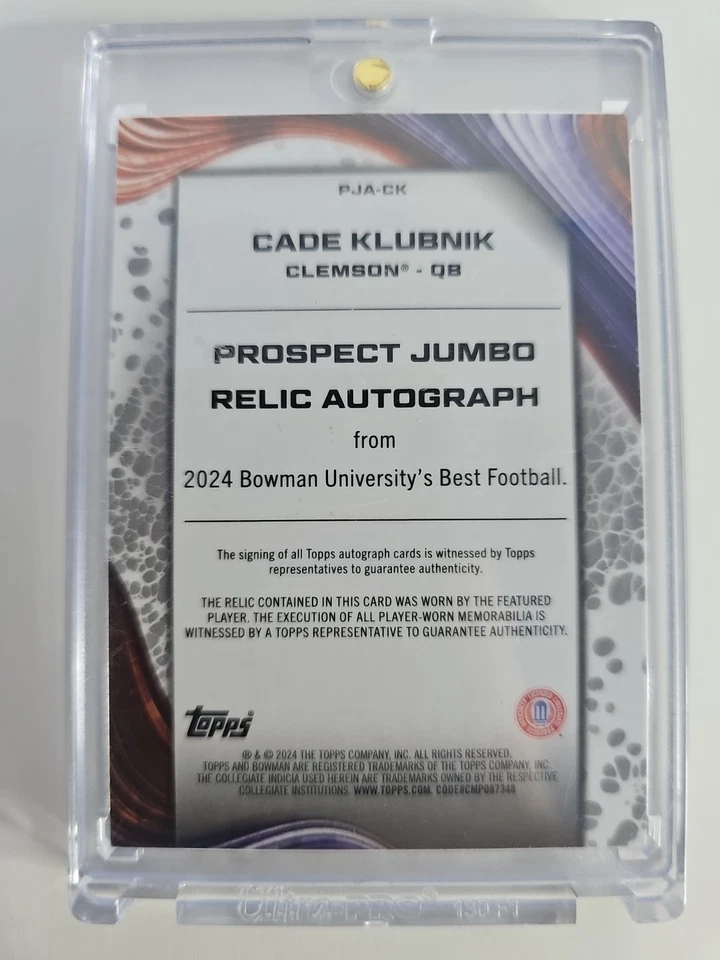 2024 Bowman University's Best - RARE Cade Klubnik Patch Auto /25 - Image 3 of 4
