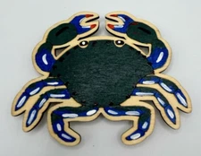 Hand Painted Blue Crab Magnet By Artist At Seahorse Gallery Inc. (z421)