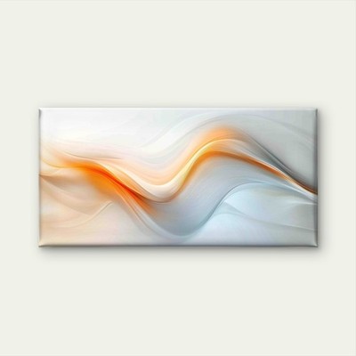 Fluid Orange Curves Soft Light Gradient Unframed Canvas Painting for Living