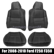 Driver & Passenger Leather Seat Cover Black For 2008-2010 Ford F250 F350 F450