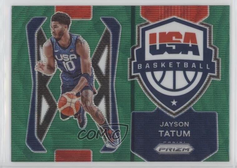 2021-22 Panini Prizm USA Basketball Green Wave Prizm Jayson Tatum #1 14t3
