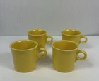 Set of 4 Fiesta Ware HG Yellow Ring Handle Coffee Mugs Cups Made In USA
