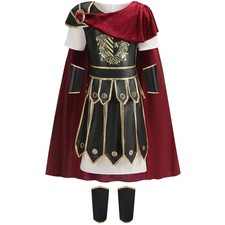 GRAJTCIN Kids Medieval Warrior Costume Roman Soldier Costume Historical Vikin...