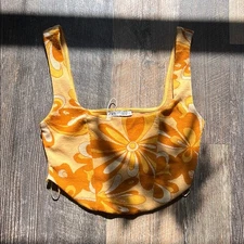Zara Yellow Floral Crop Top