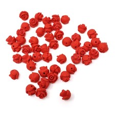 Honbay 50PCS 8mm Red Cute Acrylic Rose Flower Beads