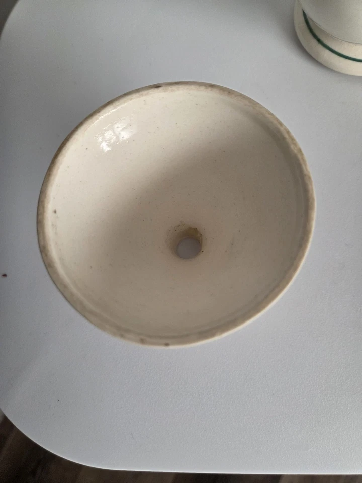 Embudo de cuatro piezas de cerámica aceite y vinagre doble cuello, cuchara para ensalada y tenedor Foto 3 de 4