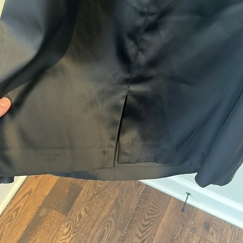 White House Black Market Strapless Satin Black Mini Dress Womens Formal 14 EUC - Picture 7 of 16
