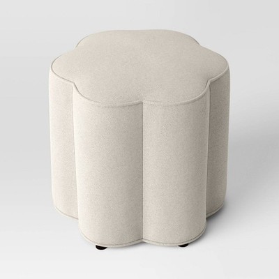 Scallop Upholstered Ottoman Cream - Room Essentials