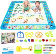 Water Doodle Mat Kids Painting Writing Board Mess Free Doodle Drawing Mat Educat