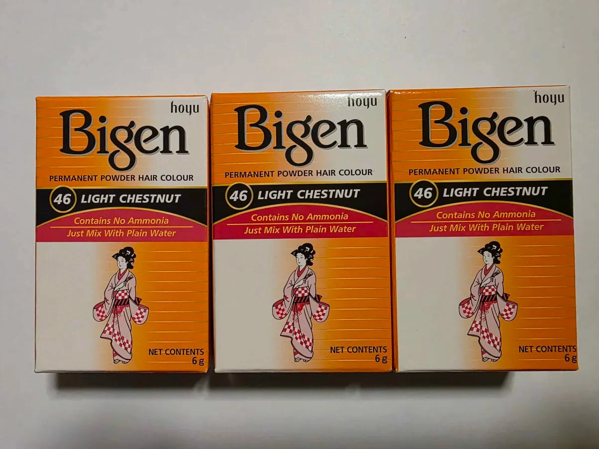 Bigen 46 teinture pour cuir chevelu sensible sans ammoniaque nuance châtain clair