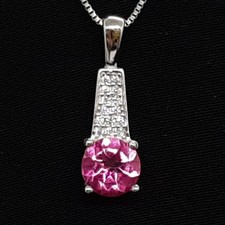 World Class 1.71ctw Pink Topaz & White Sapphire 925 Silver Pendant