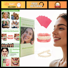 DIY Denture Kit - Comfortable Top Bottom Fake Teeth for Daily Use, Easy Fit