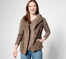Koolaburra by UGG Brushed Back Sherpa Cozy Vest Walnut XL New