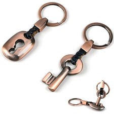 2PACK Bronze Couple Keyrings, Bronze Gifts, Wedding Anniversary, Copper Gifts
