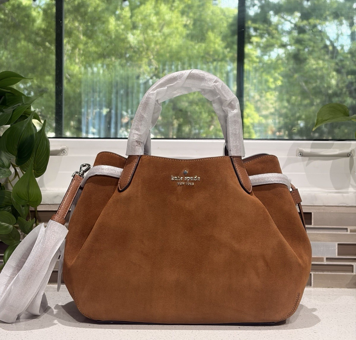 KATE SPADE DUMPLING LARGE SATCHEL SHOULDER HOBO BAG TOTE GINGER