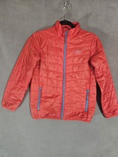 L.L.Bean Kids PrimaLoft Packaway Lightweight Jacket Size M 10 12 Orange Full Zip