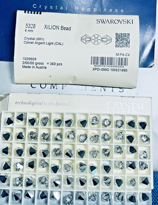 Swarovski 5328 6mm Crystal CAL Sealed Pack 360 Austrian Rare Crystals.