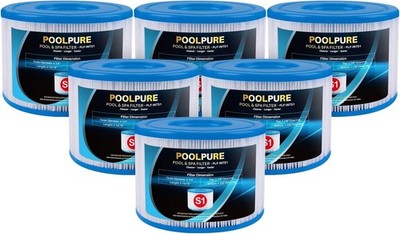 POOLPURE 6er Pack Filter Typ S1 für Easy Set Pool filterkartuschen, Intex 