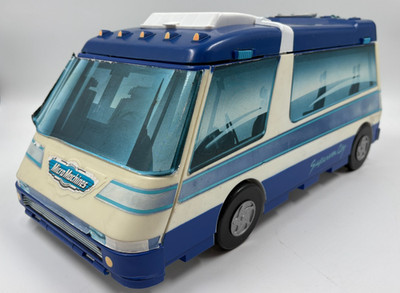 Micro Machines Super Van City Camper Wohnmobil ausklappbar Galoob 1991 blau weiß