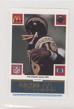 1986 McDonald's Play & Win San Diego Chargers Blue Tab Charlie Joiner HOF 6ns