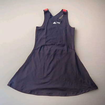 Damen Tenniskleid Sportkleid Adidas Climalite Y3 Gr.S Schwarz mit Rot Stretch 