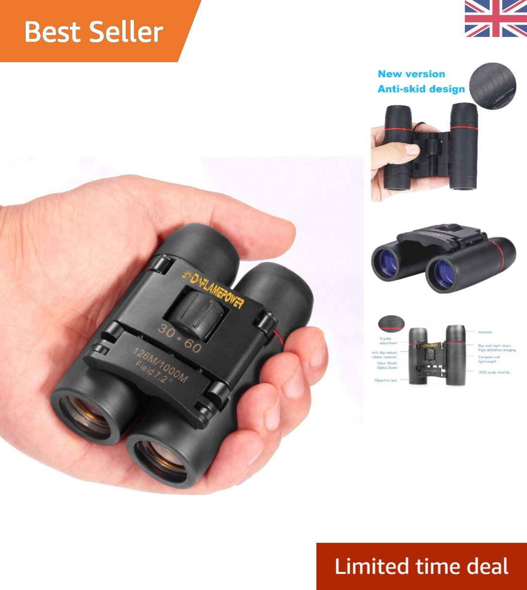Portable Rubber-Coated 8x Mini Binoculars with Carrying Bag for Adventurers