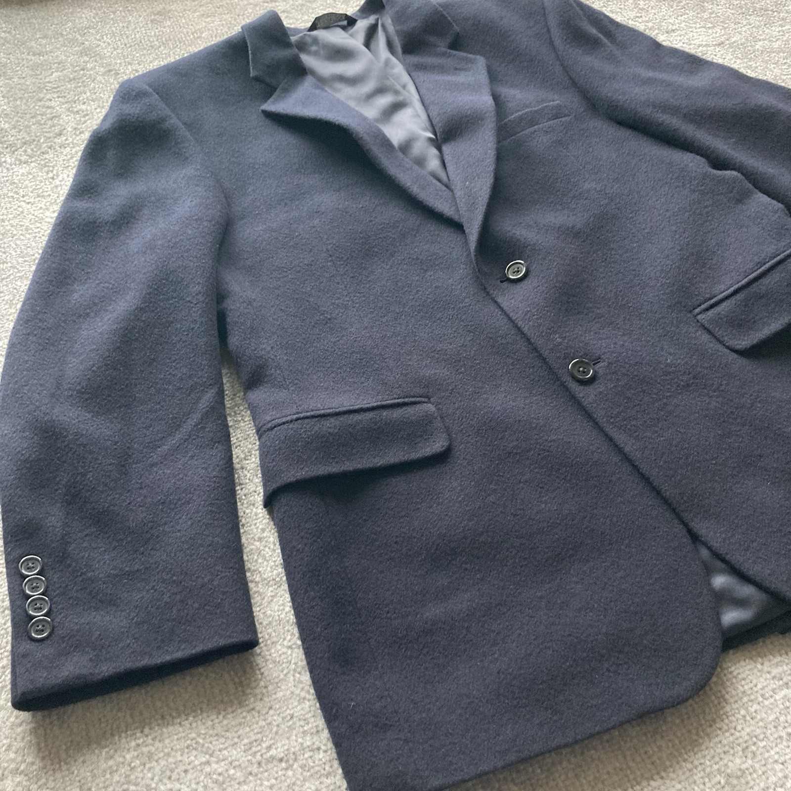 Jos A Bank 100% Camel Hair 2 Button Blazer 42R Black Sport Coat