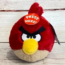 New 2010 Angry Birds Plush Toy Red Bird With Tags No Sound