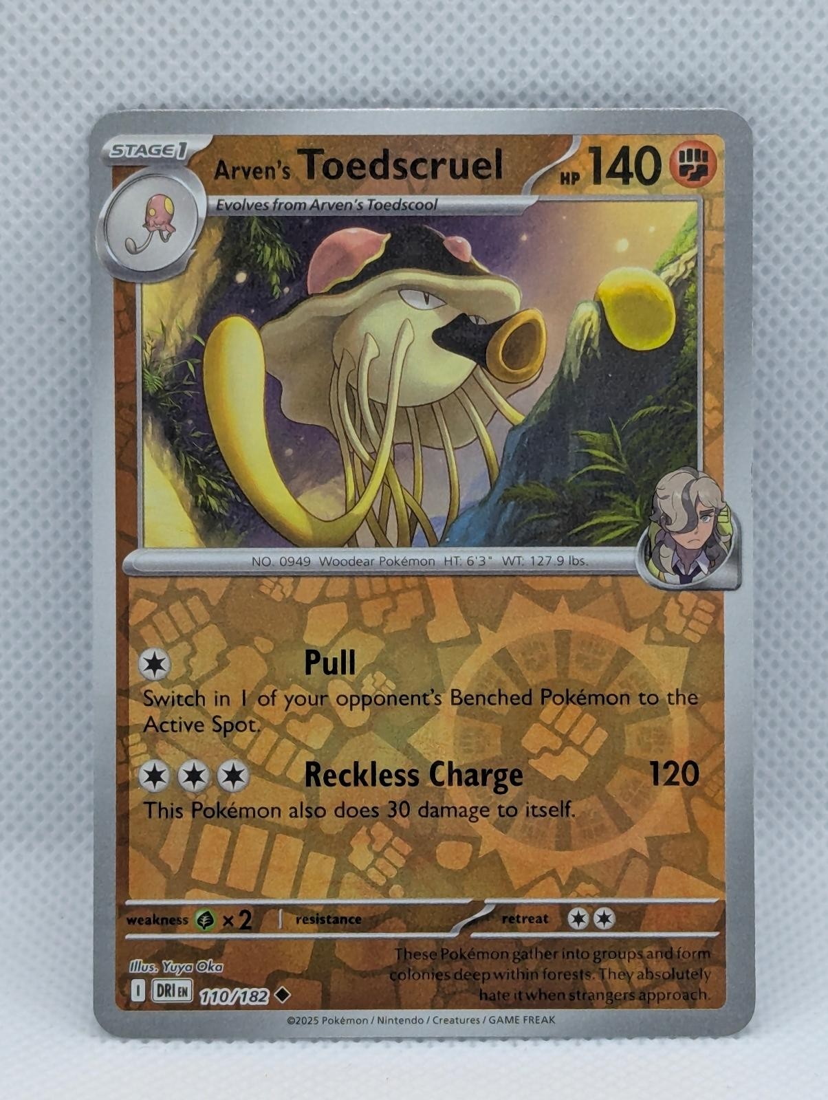ARVEN'S TOEDSCRUEL 110/182 DESTINED RIVALS POKEMON REVERSE HOLO NM/M