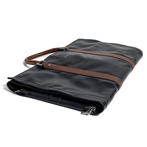 Hook + Albert Men’s Project 11 All Leather Garment Weekender Bag White Stripe - Picture 3 of 4