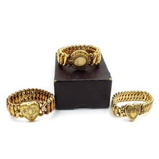 Gold Filled Size 4.5 7in Sweetheart Expandable Bracelets Lot of 3 #M1470 2