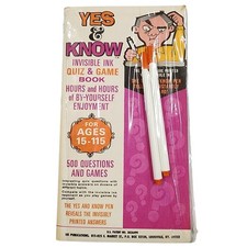 Yes Know Invisible Ink Quiz and Game Book Ages 15-115 Vintage old Stock